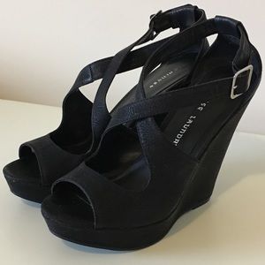 Chinese Laundry - Black Wrap Wedges - 8M